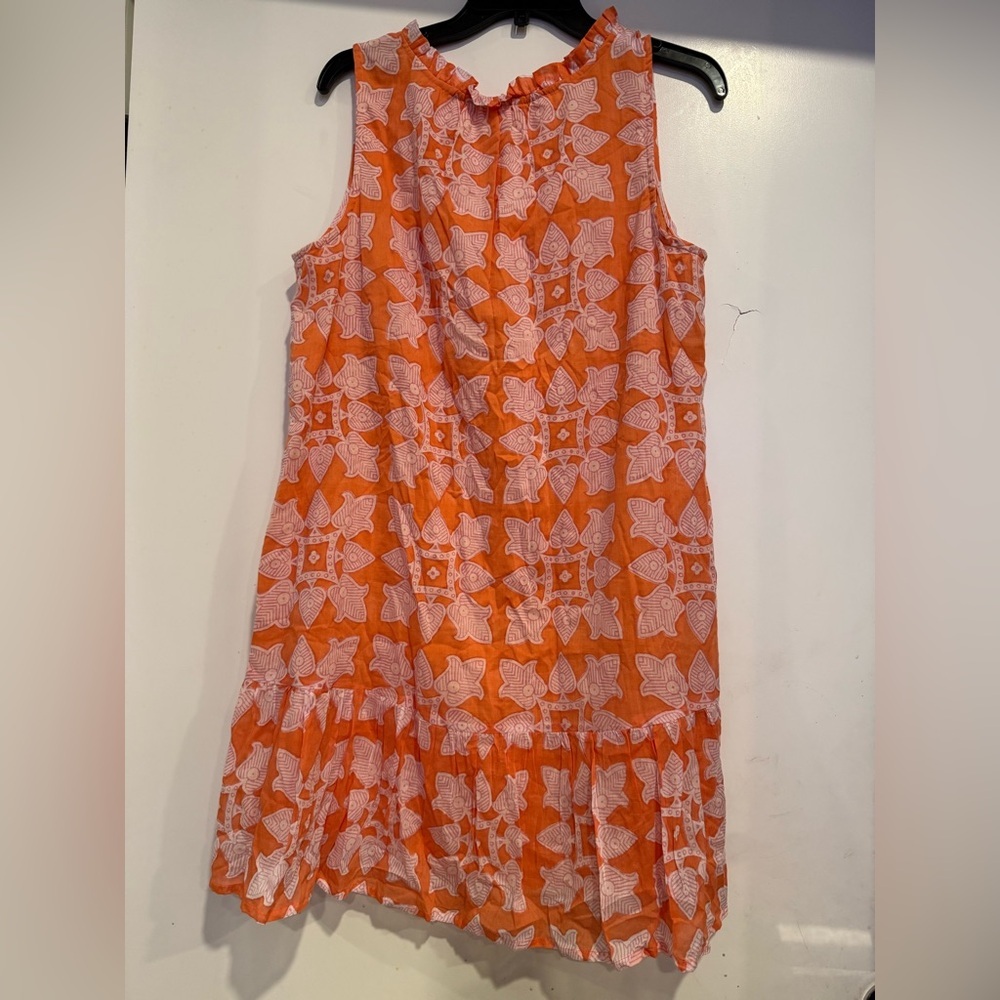 Oliphant Floral Block Print Ruffle Mini Dress Size XL - Picture 3 of 5